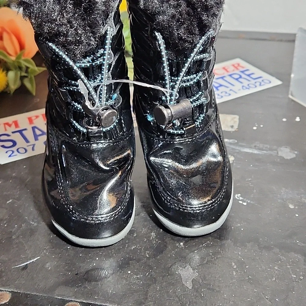 KHOMBU 5M Lined Sparkly Rain Boots Black